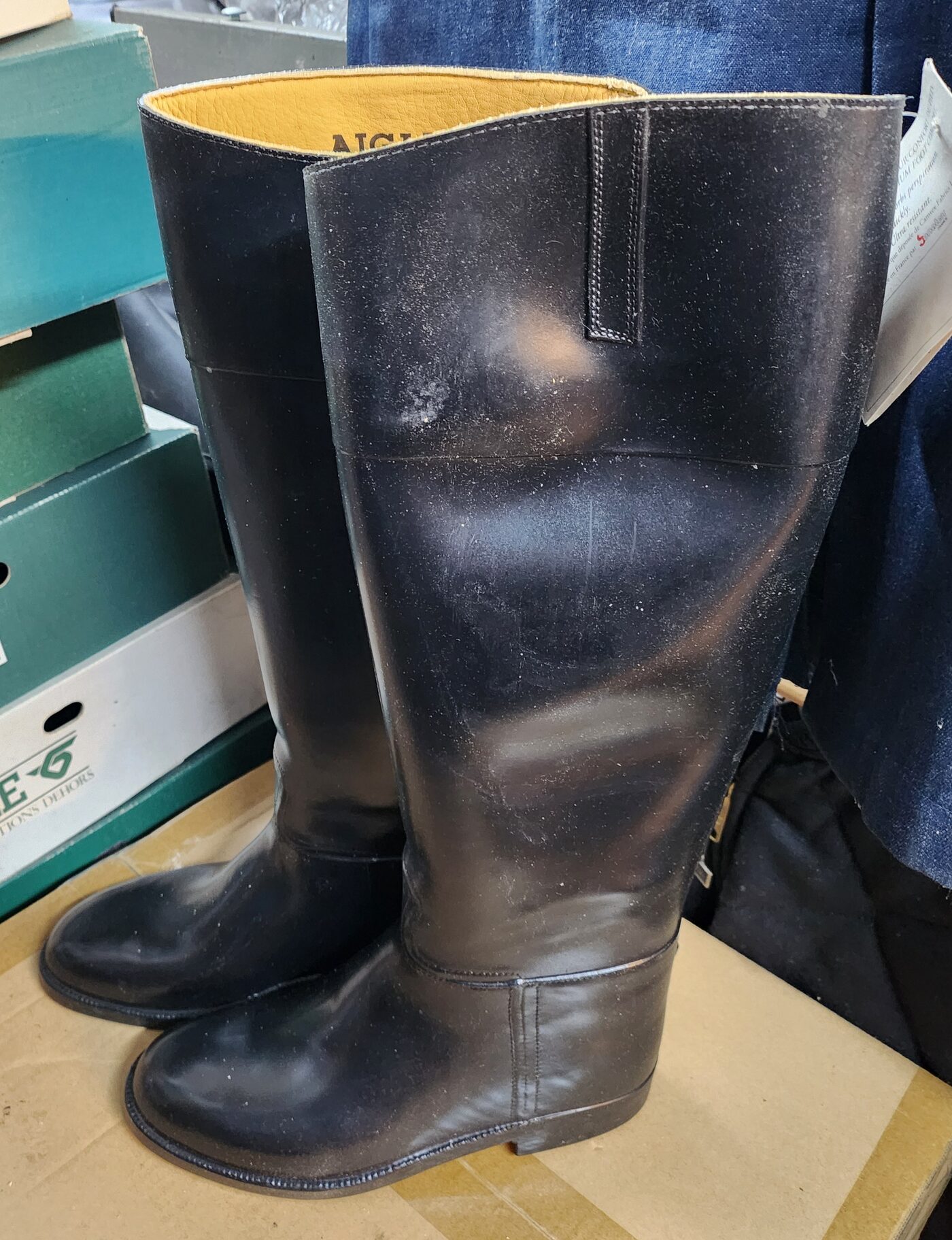 AIGLE Dressage XL, Leather Look Reitstiefel, ungefüttert, Größe 38