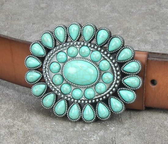 Starburst stones Buckle in Türkis, white, red