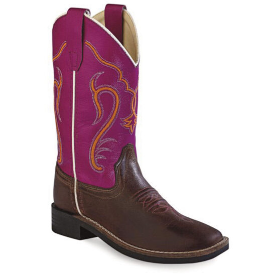 Jugend Stiefel braun/dark pink