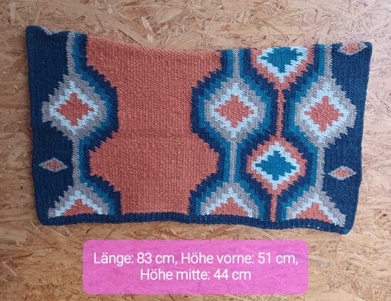 57. Blanket anatomisch rostbraun-blau-creme