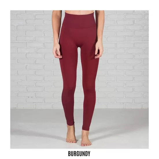 Bauchregulierende Thermo Leggings - Fleecefutter - Burgundy/bordeaux
