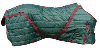 xStall-Thermodecke, grün/bordeaux, 350gr. 115cm Rückenlänge