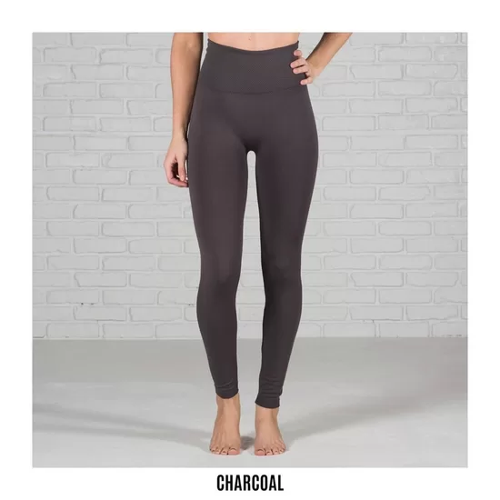 Bauchregulierende Thermo Leggings - Fleecefutter - Charcoal/Anthrazit