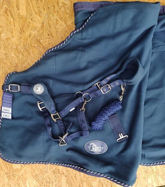 XAbschwitzdecke-Set inkl. Halfter, navy/silver