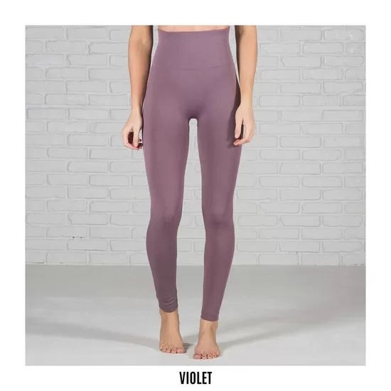 Bauchregulierende Thermo Leggings - Fleecefutter - Violet/violet