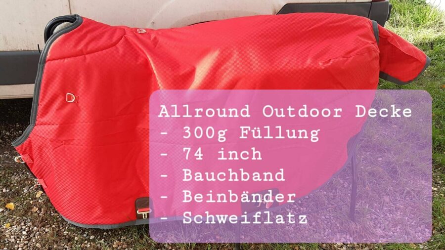 Outdoor / Winter / Regendecke in "Big D" Schnitt, QH Schnitt.