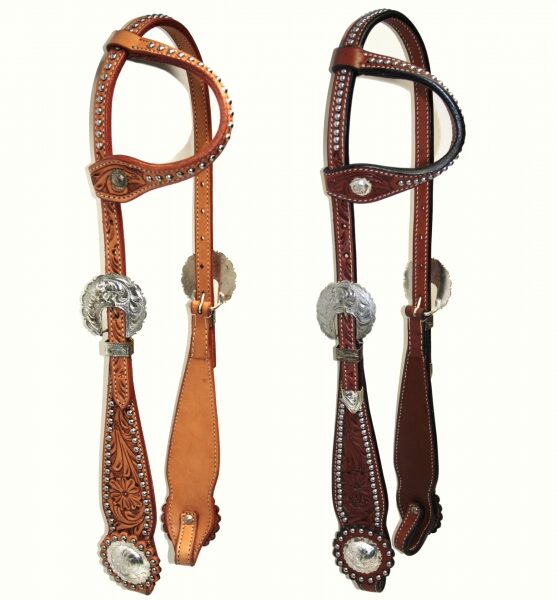 Show-Kopfstück - 1-ohr - Dots/Silberconcho