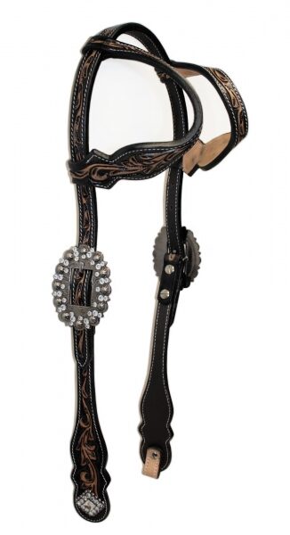 Zwei-Ohr-Kopfstück, Two tone, Strassverzierte Schnallen