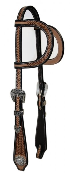 2-Ohr Showkopfstück, Two-Tone, punziert, Crystal Concho