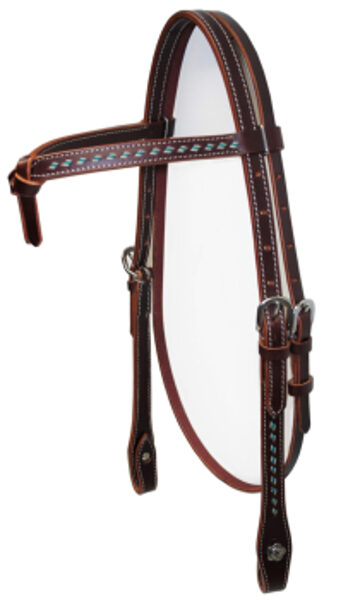 459. Futurity-Kopfstück Chestnut-türkis durchflochten
