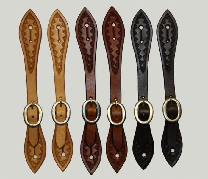 E07 Sporenriemen Triangle, spitze Enden, punziert