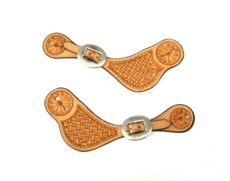 E43B Ladies mit schöne Punzierung, breite glatte Schnalle