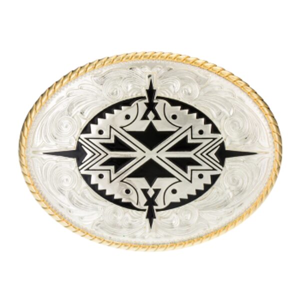 Belt Buckle - Two Tone Southwest