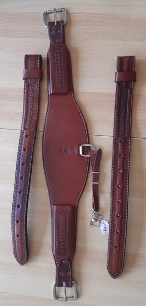 Hintere Bauchgurt (Back Cinch), mittelbraun, inkl. beide Flank Billets