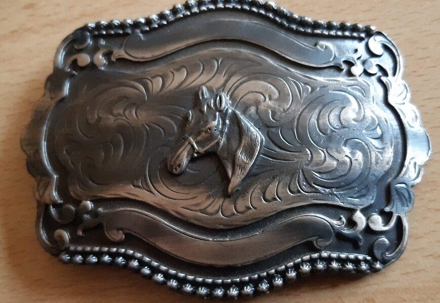 Buckle "Pferdekopf" silver antique