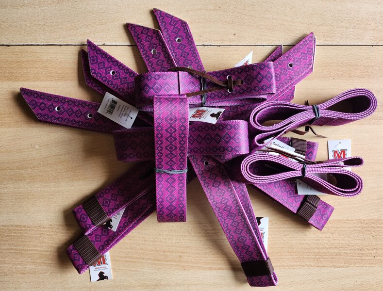 SET,Nylon Tie/Off Billet "Raspberry Snake"