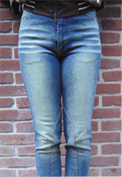 Jeans-reithosen, Kniebesatz