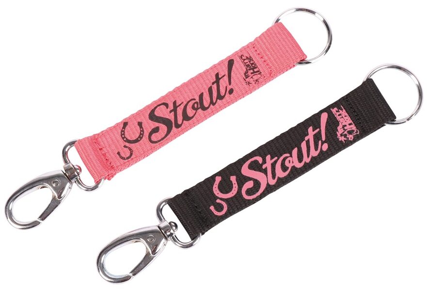 Schlüsselanhänger STOUT, pink, schwarz