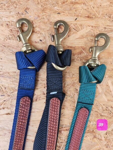 39. Weaver Führleine mit Leder, 240cm lang