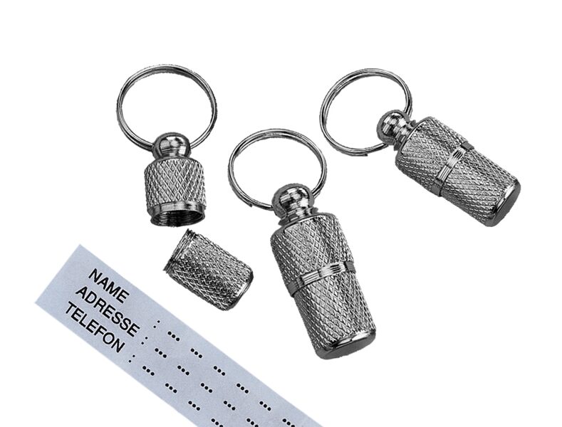 Adresshülsen für Hund und Katze, chrom, ca 2cm