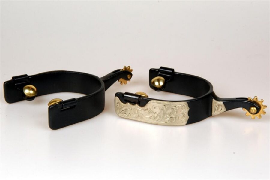 57. Sporen - Black Steel mit German Silver 