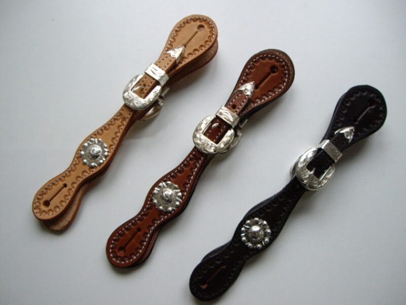 16 Sporenriemen, concho, silberschnalle, X