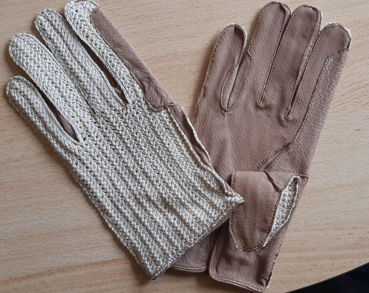 Reit-, Fahrer Handschuhe mit gehäkelte Baumwoll Rücken, verstärkte Finger, Gr. 9