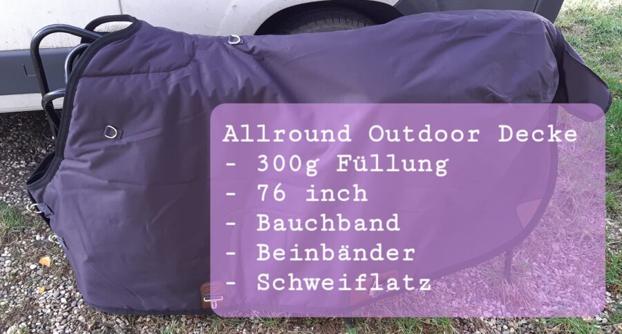 Outdoor/Winter/Regendecke in "Big D" Schnitt, QH Schnitt.