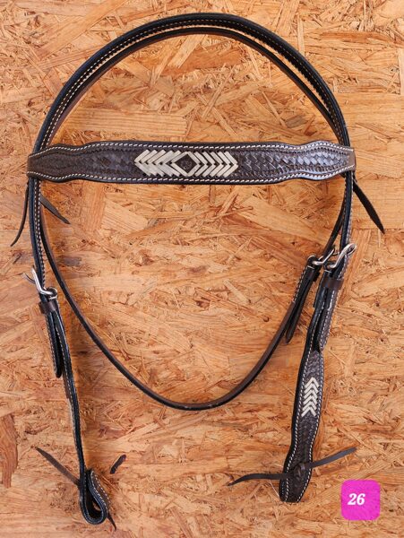 466. Stirnband basket mit Rawhide Akzenten