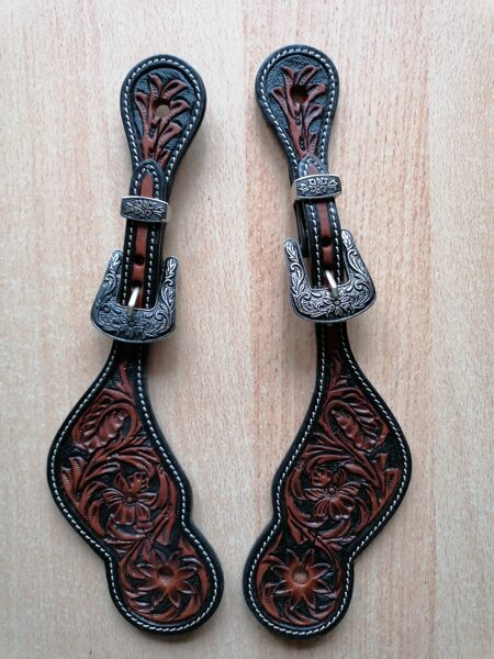 48 Ladies Spur Straps 002 Chestnut antique