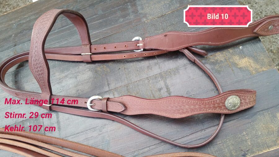 Kopfstück mit breite Stirnband und Backestücken (ohne Zügel)