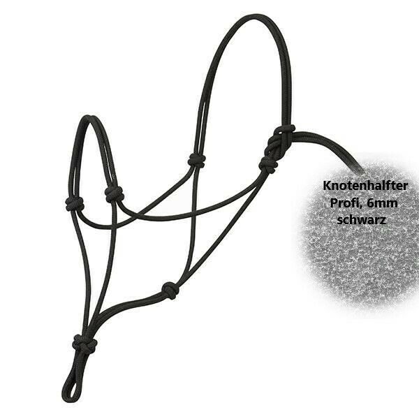 Profi KNOTENHALFTER in 6 Größen, handmade, TRAINERQUALITÄT, schwarz