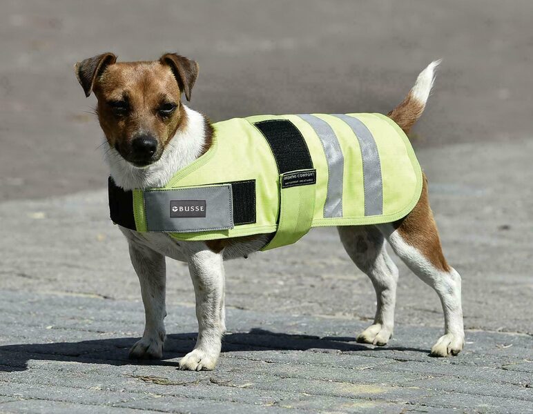 Hundedecke "SHINE", Warnweste für Hunde mit Fleece Innenseite, 55cm Rückenlänge